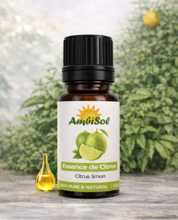 Essence de Citron – Huile Essentielle 100% Pure (10ml) | Détox, Énergisante & Purifiante | Ambisol