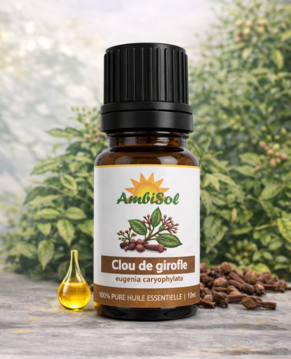 Clou de Girofle – Huile Essentielle 100% Pure (10ml) | Anti-douleur, Dentaire & Anti-infectieuse | Ambisol
