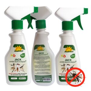 3 Packs de JACK Anti-Moustique Naturel AmbiSol – Spray Répulsif 500 ml